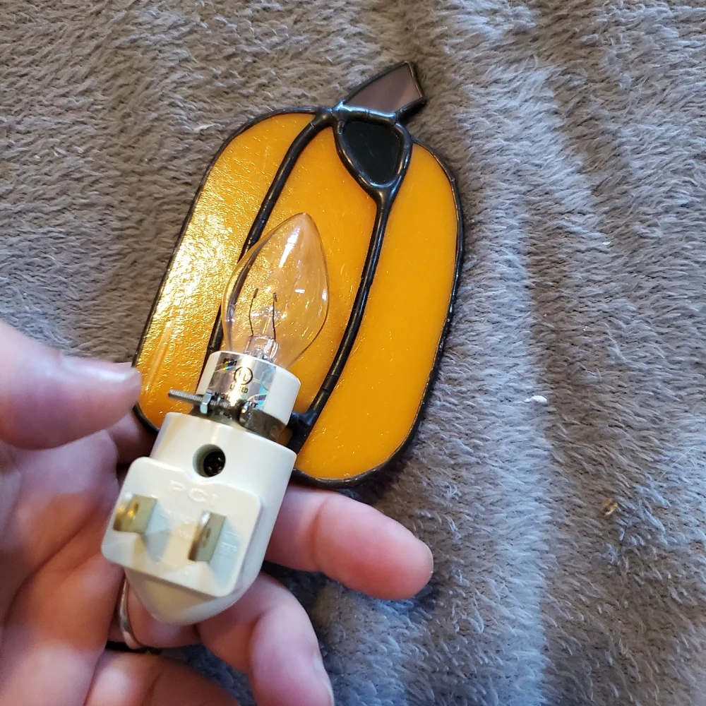 Vintage Colored Glass pumpkin night light